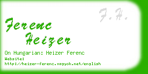 ferenc heizer business card